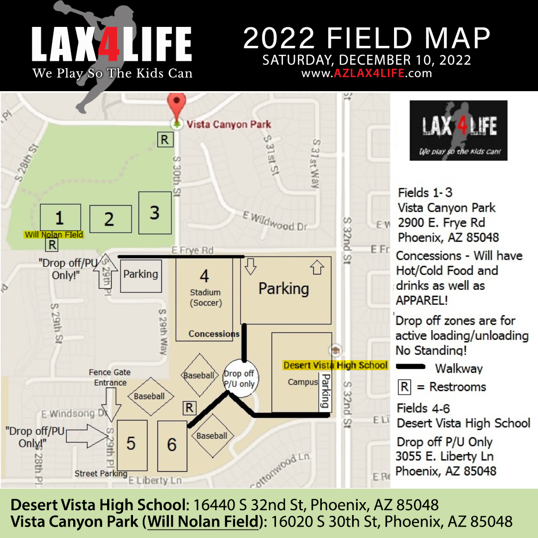 2022 LAX4LIFE Field Map